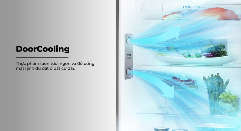 Door Cooling+™ trên tủ lạnh LG giúp làm lạnh nhanh ở khu vực cửa tủ
