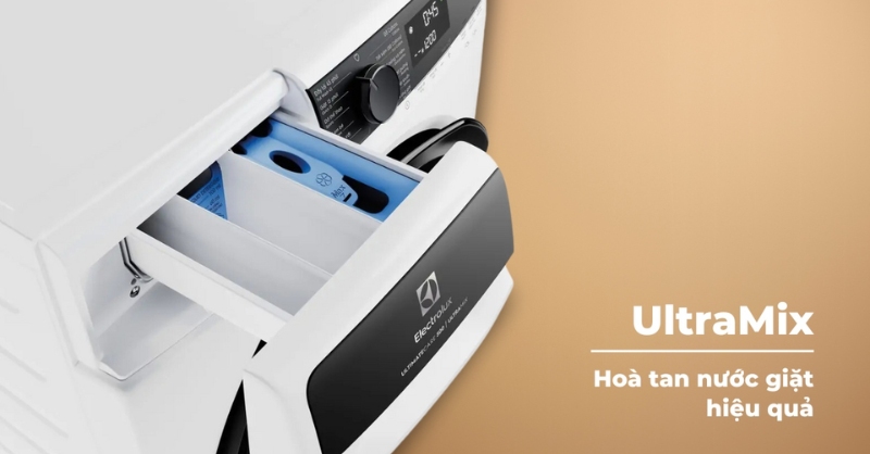 Công nghệ UltraMix giúp hòa tan chất giặt/xả
