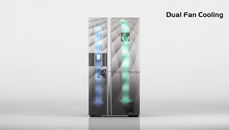 Hệ thống Dual Fan Cooling (quạt kép) tủ lạnh Hitachi