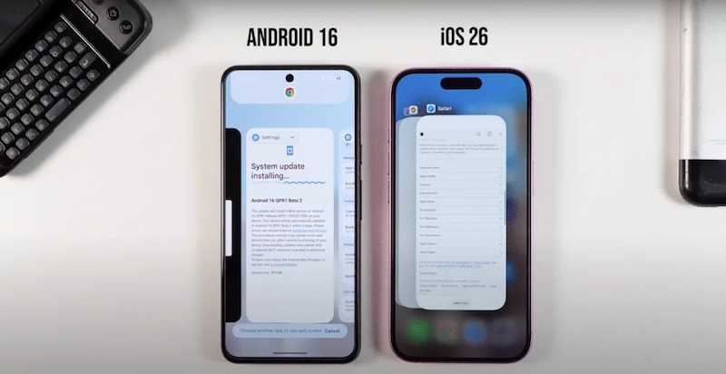 So sánh hiệu năng Android 16 và iOS 26