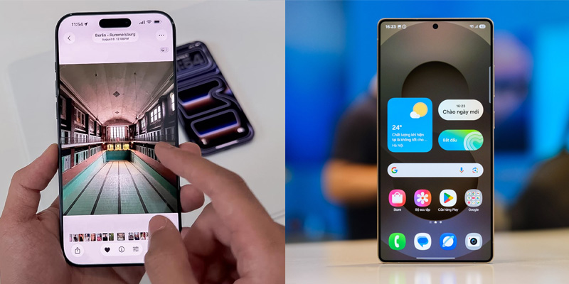 iPhone 17 Pro Max và Galaxy S25 Ultra có màn hình hiển thị rộng lớn