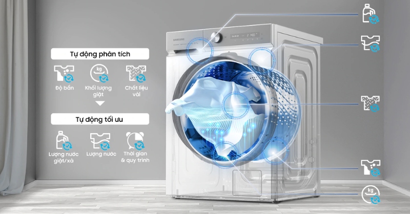 Máy giặt Samsung tích hợp công nghệ AI Wash
