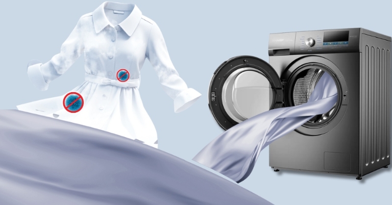 Máy giặt Sharp được trang bị công nghệ giặt hơi nước