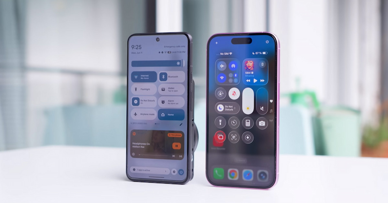 So sánh giao diện Android 16 và iOS 26