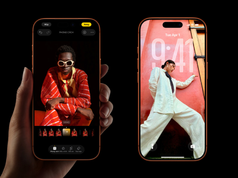 Giao diện chụp ảnh và màn hình iPhone 17 Pro Max hiển thị rõ nét