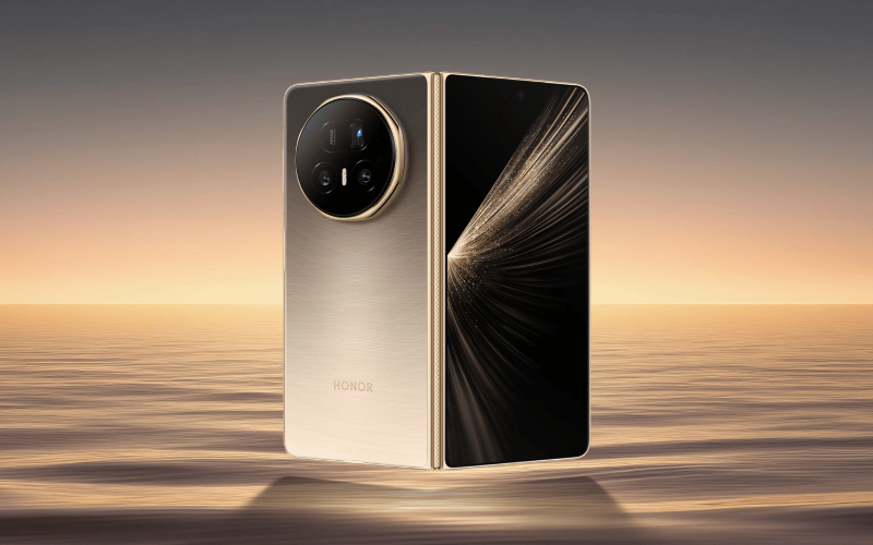 Thiết kế gập cao cấp Honor Magic V5 với cụm camera lớn nổi bật