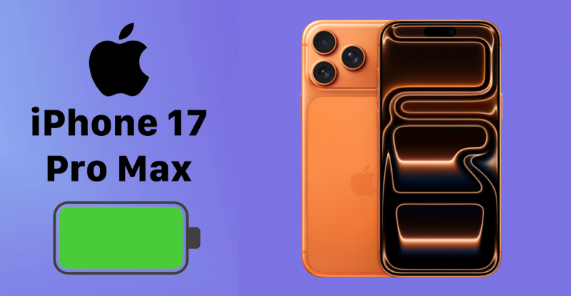 iPhone 17 Pro Max sở hữu pin dung lượng cao, tối ưu hiệu suất