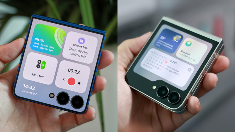 So sánh màn hình phụ Samsung Z Flip7 và Z Flip7 FE