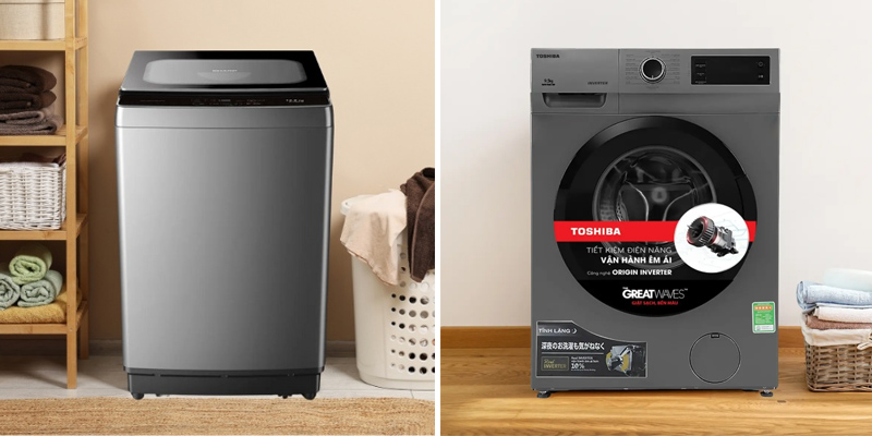 Máy giặt Sharp và máy giặt Toshiba có thiết kế đa dạng
