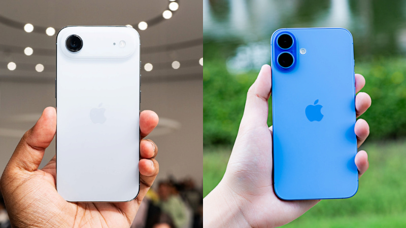 Mặt lưng iPhone Air và iPhone 16 Plus