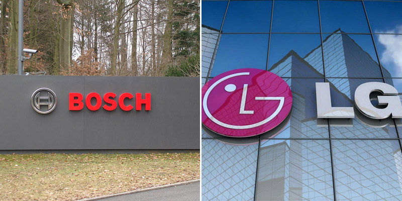 Máy giặt Bosch và LG đều có thương hiệu uy tín lâu đời