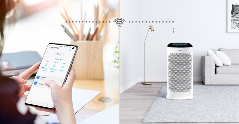 Ứng dụng SmartThings cho phép điều khiển máy lọc không khí Samsung từ xa