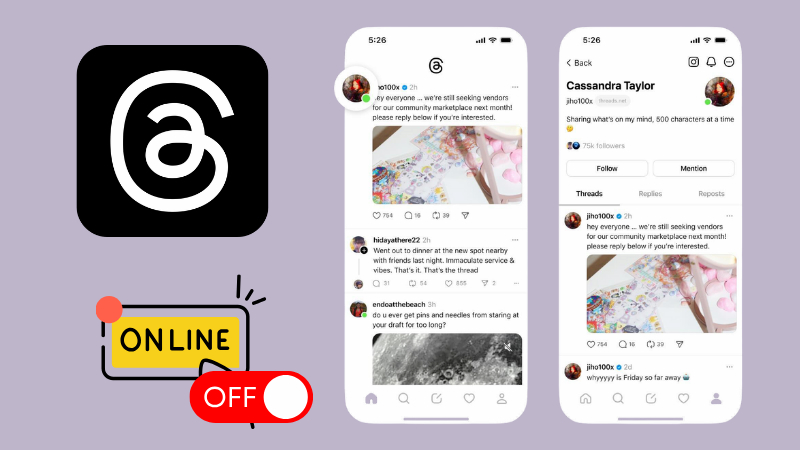 Cách tắt trạng thái online trên Threads
