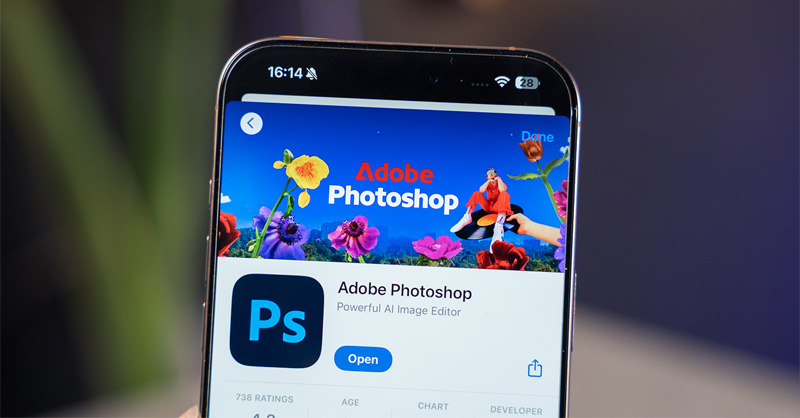 Adobe Photoshop trên iPhone không được hỗ trợ một số tính năng