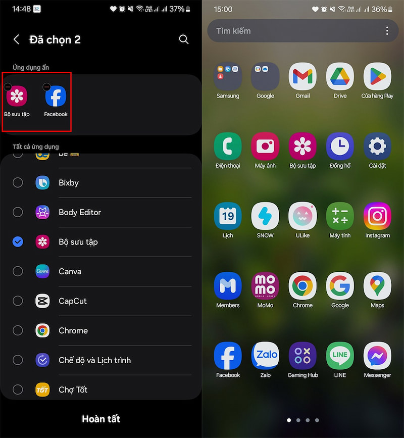 Ẩn ứng dụng trên điện thoại Samsung