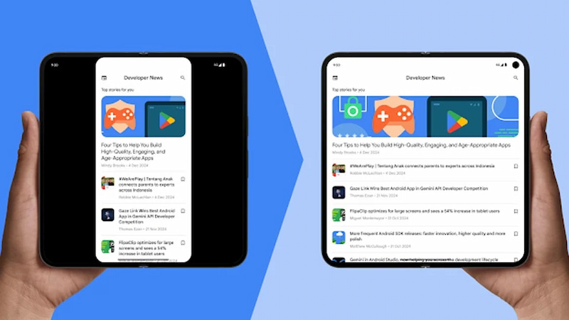 Android 16 hỗ trợ màn hình lớn và đa nhiệm