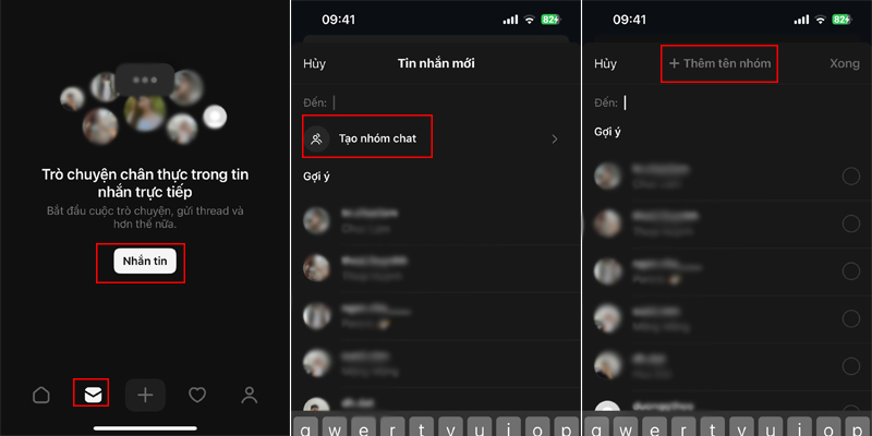 Truy cập Threads và tạo nhóm chat ngay