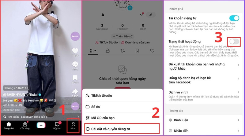 Tắt trạng thái hoạt động TikTok như thế nào