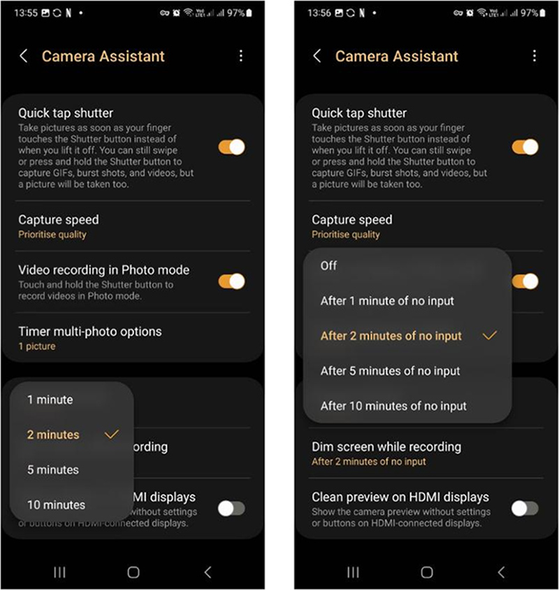 Các tính năng khác của Camera Assistant