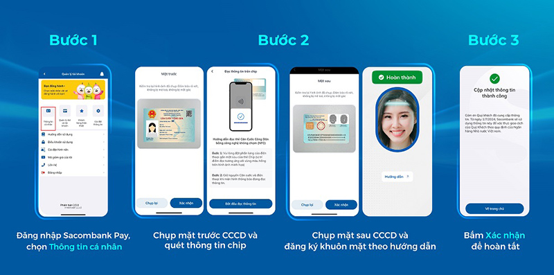 Cách cập nhật sinh trắc học Sacombank Pay chi tiết từng bước