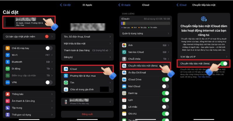Cách kích hoạt iCloud Private Relay trên iphone