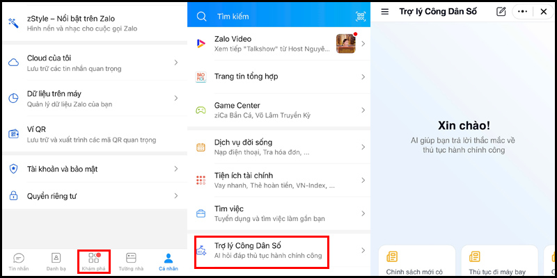 Các bước sử dụng Trợ lý Công Dân Số trên Zalo chi tiết