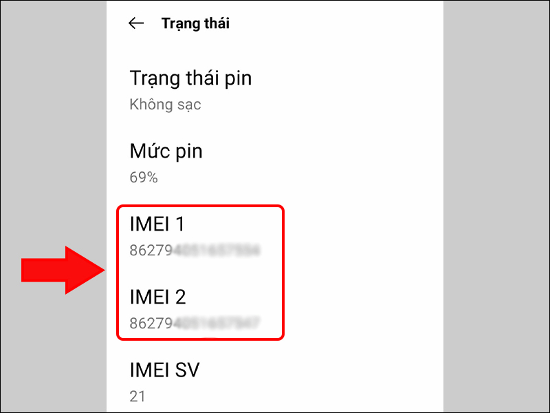 Check IMEI Realme trong phần Cài đặt