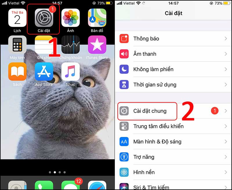 Chọn Cài đặt chung