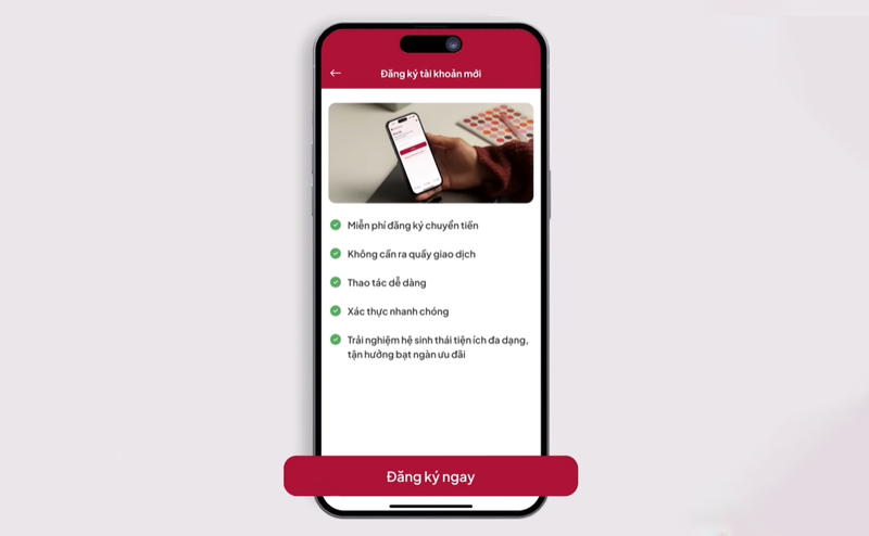 Chọn Đăng ký ngay để mở tài khoản Agribank mới