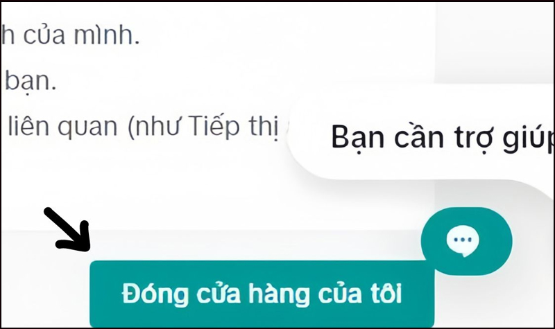 Nhấn vào mục Đóng cửa hàng của tôi 