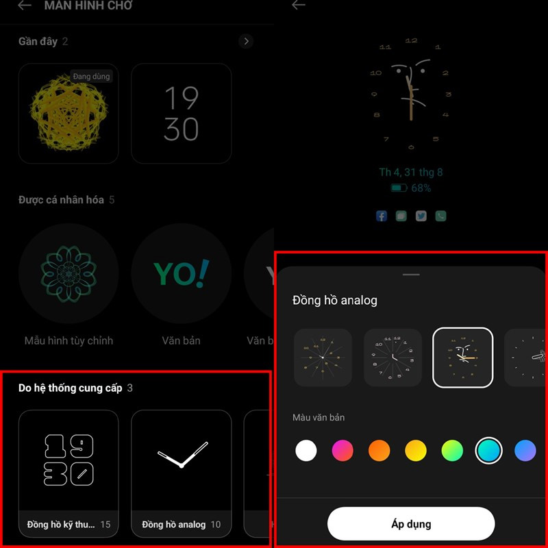 Chọn Đồng hồ và hoàn tất cài Always On Display trên điện thoại OPPO