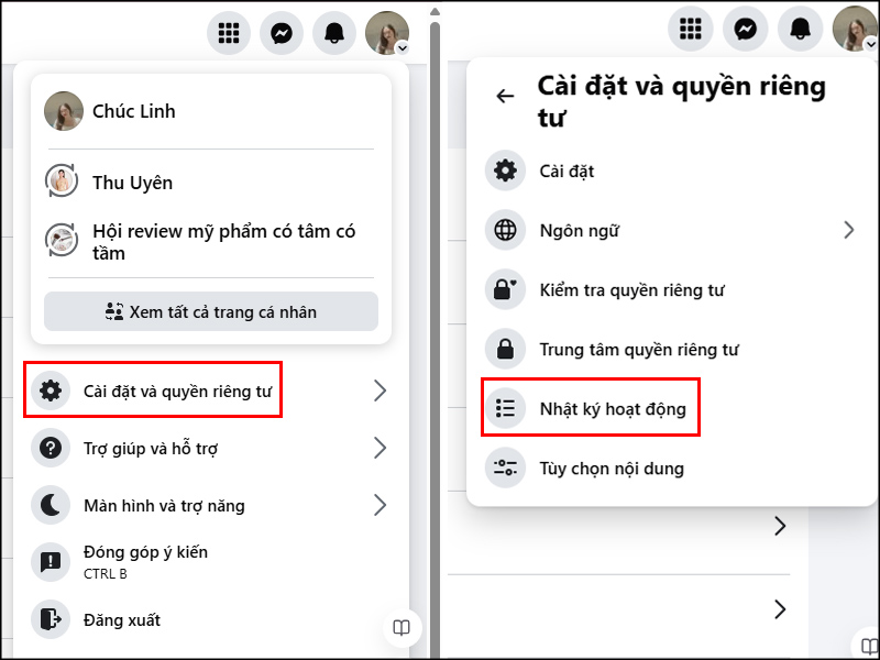 Xóa thủ công Lịch sử hoạt động trên Facebook