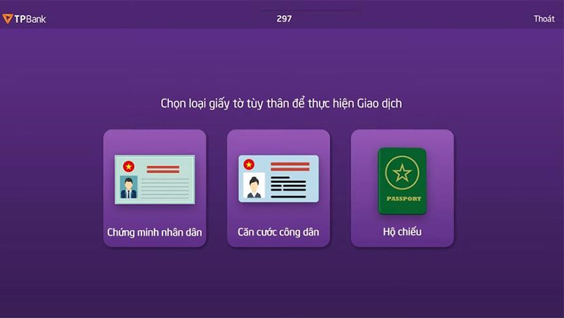 Chọn loại giấy tờ bạn muốn đăng ký