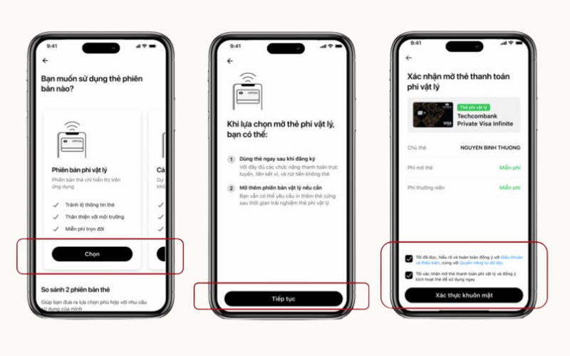 Chọn loại thẻ Techcombank
