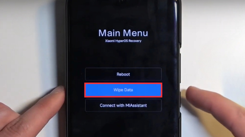 Chọn mục Wipe data