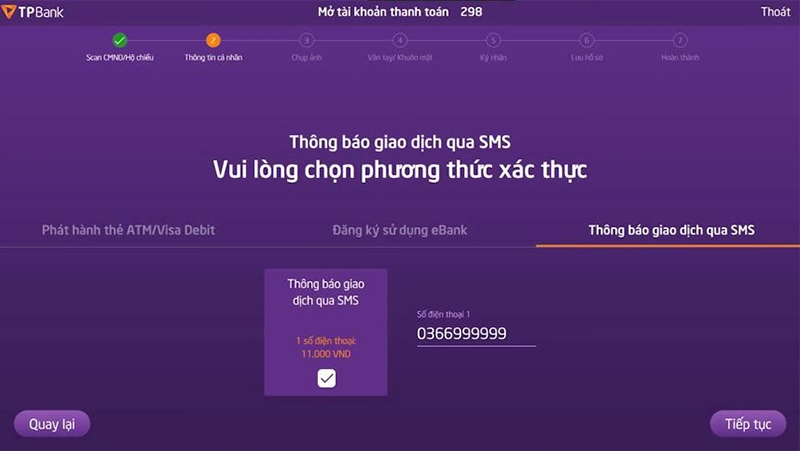 Chọn phương thức xác thực