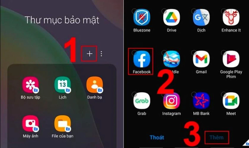 Thêm ứng dụng cần ẩn vào Thư mục bảo mật