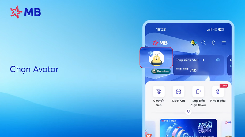 Chọn vào hình đại diện của tài khoản
