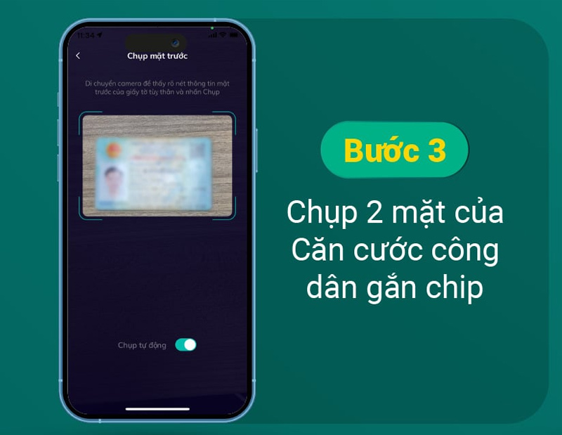 Chụp mặt trước, mặt sau và quét NFC CCCD