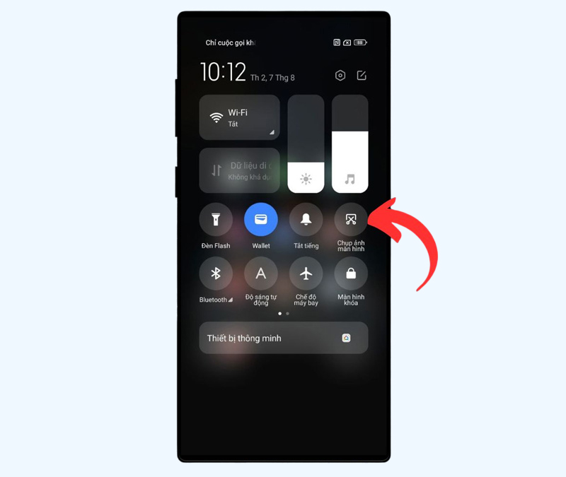 Tìm và chạm vào biểu tượng Screenshot