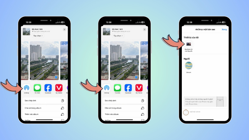 Sử dụng AirDrop để chuyển ảnh nhanh chóng