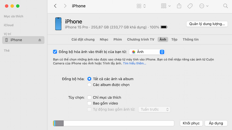 Sử dụng Finder để chuyển ảnh từ iPhone sang MacBook