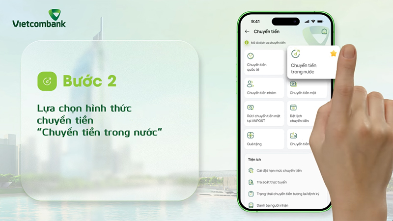 Chuyển tiền Vietcombank qua VCB Digibank trên điện thoại bước 2