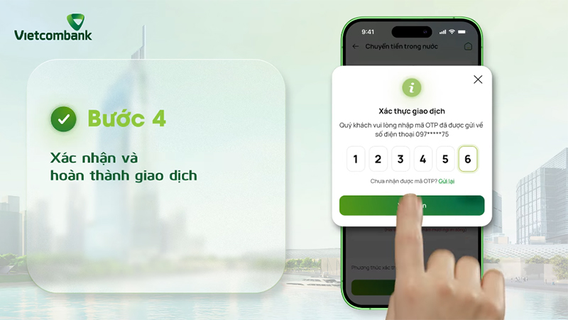 Chuyển tiền Vietcombank qua VCB Digibank trên điện thoại bước 4