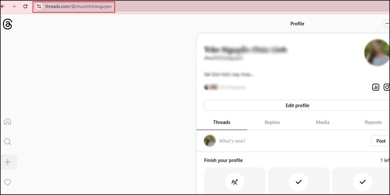 Cách lấy link Threads cá nhân bằng máy tính