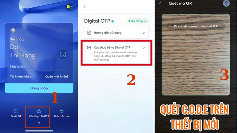 Đăng ký Digital OTP MBBank trên thiết bị mới bước 2