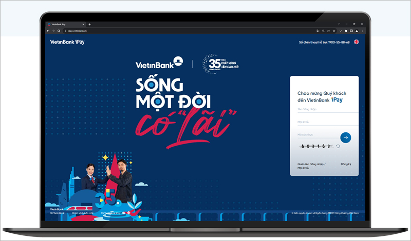 Đăng nhập vào hệ thống VietinBank iPay website