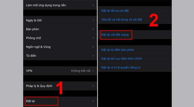 Sửa lỗi bằng cách đặt lại cài đặt mạng