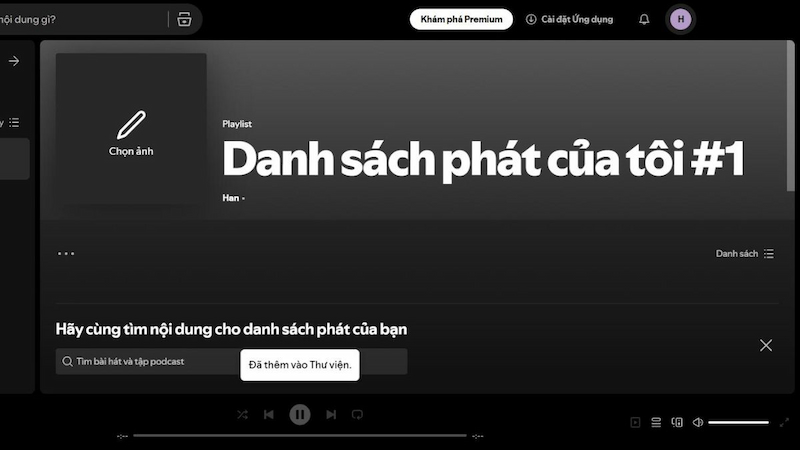 Đặt tên cho playlist, thêm ảnh bìa và mô tả nếu muốn