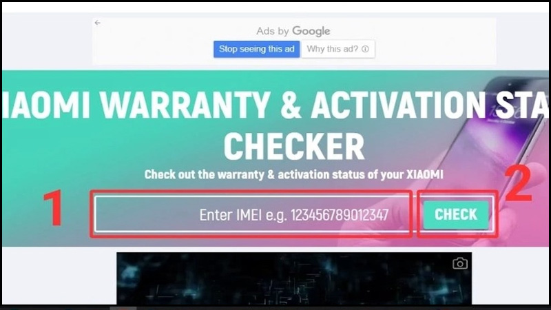 Điền mã IMEI, nhấn Check và xem mã IMEI hiển thị